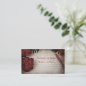 Herfst Floral Achtergrond met pen en gelaagd papie Visitekaartje (Staand voorkant)