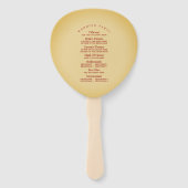 Herfst Floral Aged Gold Wedding Programma Handwaaier (Achterkant)