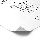 Herfst Floral Alfabetische Zitkaart 200 Gasten Poster (Hoek)