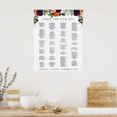 Herfst Floral Alfabetische Zitkaart 200 Gasten Poster (Keuken)