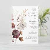 Herfst Floral All-in-One Wedding Kaart (Staand voorkant)