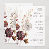 Herfst Floral All-in-One Wedding Kaart (Voorkant / Achterkant)