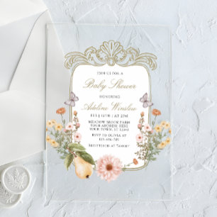  Herfst Floral Baby shower Acryl Uitnodigingen