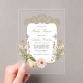 Herfst Floral Baby shower Acryl Uitnodigingen (Insitu (Draagbaar))