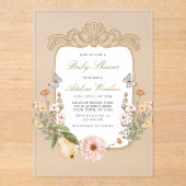 Herfst Floral Baby shower Acryl Uitnodigingen (Voorkant)