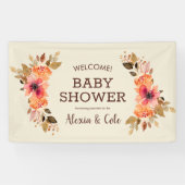 Herfst Floral Baby shower Backdrop Spandoek (Horizontaal)