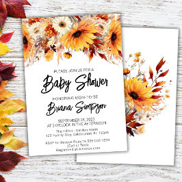 Herfst Floral Baby shower Kaart