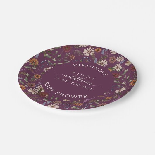 Herfst Floral Baby shower Papieren Bordje (Gekanteld)