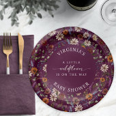 Herfst Floral Baby shower Papieren Bordje