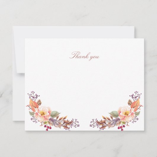 Herfst Floral Baby shower / partijvoordeel Dank u Bedankkaart (Voorkant)