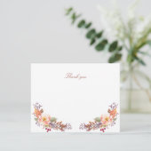 Herfst Floral Baby shower / partijvoordeel Dank u Bedankkaart (Staand voorkant)