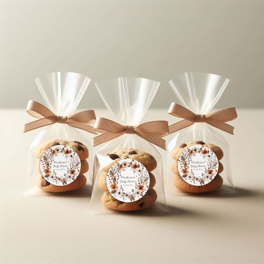 Herfst Floral Baby shower Ronde Sticker