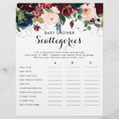 Herfst Floral Baby shower Scatories Game (Voorkant)