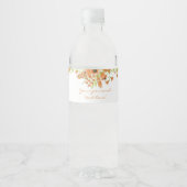 Herfst Floral Baby shower Waterflesetiket Waterfles Etiket (Voorkant)