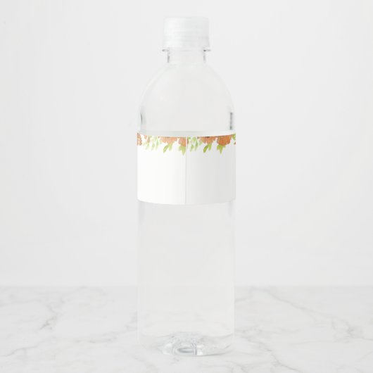Herfst Floral Baby shower Waterflesetiket Waterfles Etiket (Achterkant)