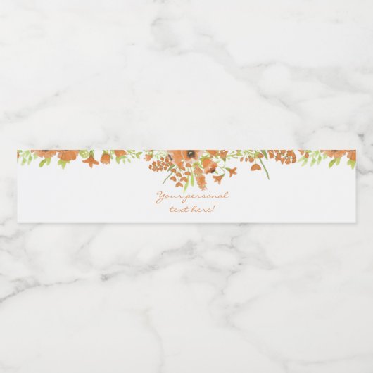 Herfst Floral Baby shower Waterflesetiket Waterfles Etiket (Enkel label)