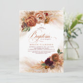 Herfst Floral Baptism Uitnodiging (Staand voorkant)