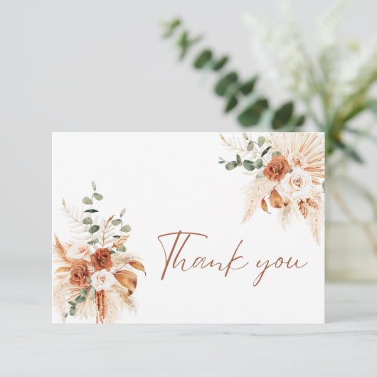 Herfst Floral bedankje | Bruiloft dank u Bedankkaart (Staand voorkant)