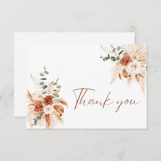 Herfst Floral bedankje | Bruiloft dank u Bedankkaart (Voorkant / Achterkant)