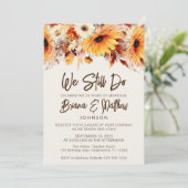 Herfst Floral Beige bruiloft gelofte verlenging Kaart (Staand voorkant)