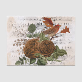 Herfst Floral Bird Tissuepapier