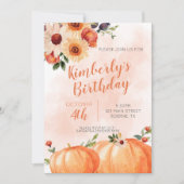 Herfst Floral Birthday Party Kaart (Voorkant)