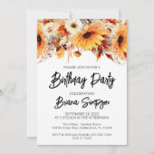 Herfst Floral Birthday Party Kaart (Voorkant)