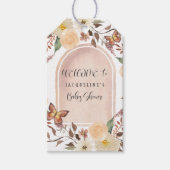 Herfst Floral BOHO Autumn Butterfly Baby shower Cadeaulabel (Voorkant)