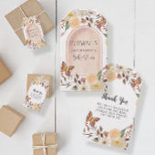 Herfst Floral BOHO Autumn Butterfly Baby shower Cadeaulabel