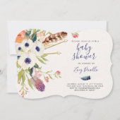 Herfst Floral Boho Baby shower Uitnodiging (Voorkant)