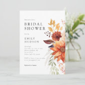 Herfst Floral Boho Bridal Shower Invitation Kaart (Staand voorkant)