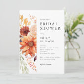 Herfst Floral Boho Bridal Shower Invitation Kaart (Staand voorkant)