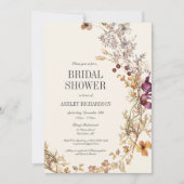 Herfst Floral Boho Bridal Shower Invitation Kaart (Voorkant)