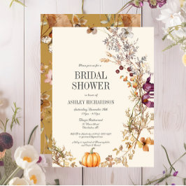Herfst Floral Boho Bridal Shower Invitation Kaart