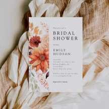 Herfst Floral Boho Bridal Shower Invitation