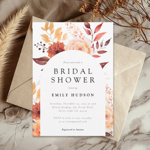 Herfst Floral Boho Bridal Shower Invitation Kaart