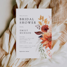 Herfst Floral Boho Bridal Shower Invitation