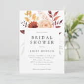 Herfst Floral Boho Bridal Shower Invitation Kaart (Staand voorkant)