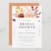 Herfst Floral Boho Bridal Shower Invitation Kaart (Voorkant / Achterkant)