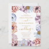 Herfst Floral Boho Elegante bruiloft Kaart (Voorkant)