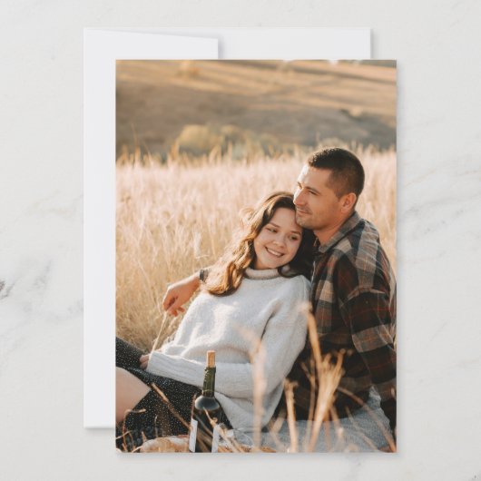 Herfst Floral Boho Foto Save the Date Kaart (Achterkant)