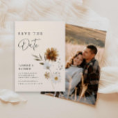 Herfst Floral Boho Foto Save the Date Kaart