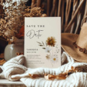 Herfst Floral Boho Foto Save the Date Kaart