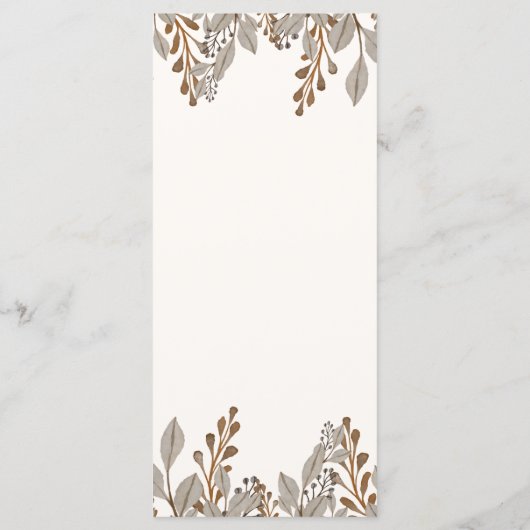 Herfst Floral Boho Friendsgiving Menu Sjabloon (Achterkant)