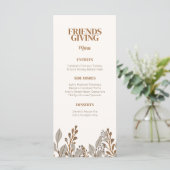 Herfst Floral Boho Friendsgiving Menu Sjabloon (Staand voorkant)