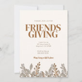 Herfst Floral Boho Friendsgiving Uitnodiging (Voorkant)