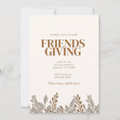 Herfst Floral Boho Friendsgiving Uitnodiging (Voorkant)