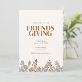Herfst Floral Boho Friendsgiving Uitnodiging (Staand voorkant)