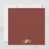 herfst Floral Boho Marsala Square Wedding Kaart (Achterkant)