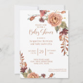 Herfst Floral BOHO Modern Burgundy Terracotta Leav Kaart (Voorkant)